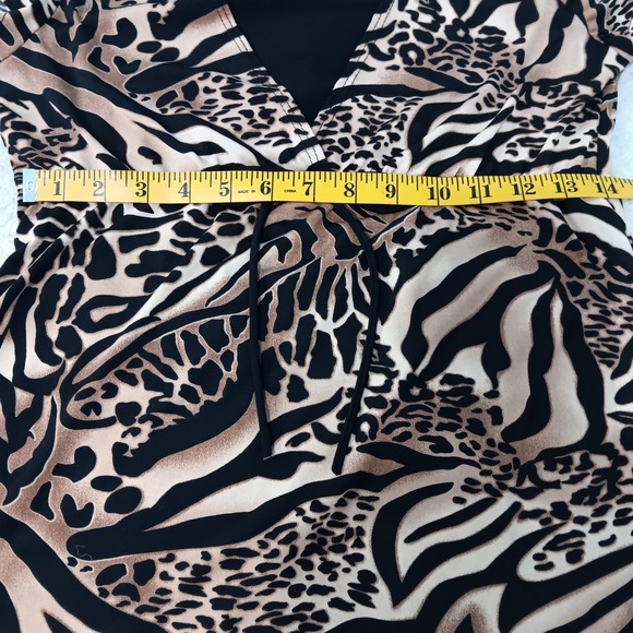 Carol Rose USA Made Vtg Babydoll Top Animal Print Empire Waist Bow Detail Small - Picture 4 of 10